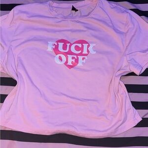 Pink Graphic Heart Tee - Statement Women's Top